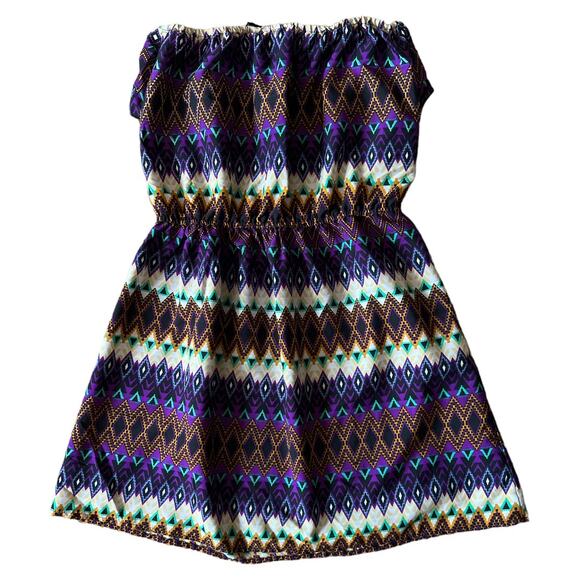 SPEED CONTROL New York Multicolor Printed Tube Mini Dress, Large - Picture 2 of 4